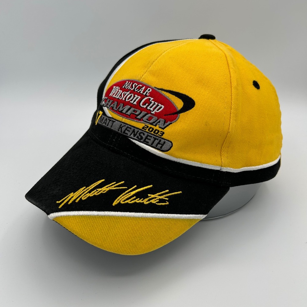 NASCAR Hat Matt Kenseth 2003 Winston Cup Champion Mens OSFA Yellow Black Racing